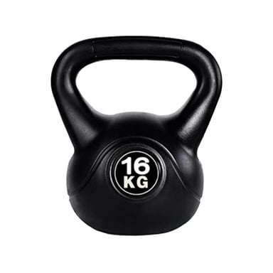 KETTLEBELL ANTIDESLIZANTE PARA SESIONES FUNCIONALES 16 KG NEGRO Y+PAPEL REGALO - 1
