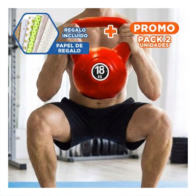 PACK2 MANCUERNA FUNCIONAL PARA CORE Y ESTABILIDAD 18 KG ROJO Y+PAPEL REGALO - 1
