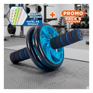 PACK6 CARRETE COMPACTO CON TAPETE PARA RUTINAS EN CASA CELESTE Y+PAPEL REGALO - 1