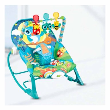 SILLA DE MECEDORA AZUL VIBRATORIA PARA NINOS PEQUENOS FAMILIA Y+LIGAS REGALO - 1