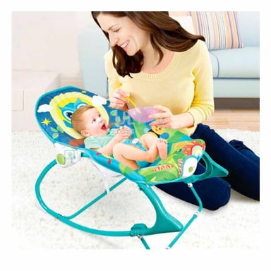 ASIENTO INFANTIL DE MECEDORA AZUL VIBRATORIA PARA JUEGO DIARIO EN CASA Y+POST IT - 3