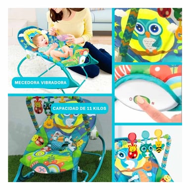 ASIENTO INFANTIL DE MECEDORA AZUL VIBRATORIA PARA JUEGO DIARIO EN CASA Y+POST IT - 5