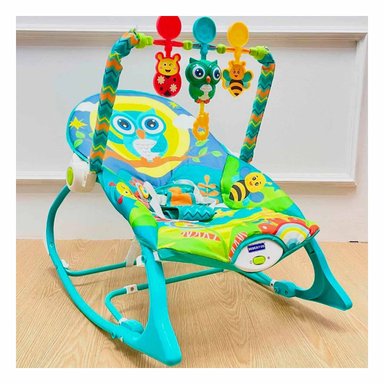 PACK2 SILLA DE MECEDORA AZUL VIBRATORIA PARA DESARROLLO DE LOS NINOS Y+PAPEL REGALO - 5