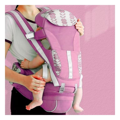 PORTABEBE FUNCIONAL 3 EN 1 ROSADO COMODO CON CORREAJE REGULABLE - 1