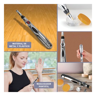 LAPIZ MASAJEADOR ERGONOMICO DE SALUD Y BELLEZA PLATEADO CON DETALLE FINO Y+POST IT - 1