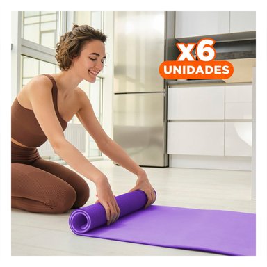 PACK6 TAPIZ 10MM ESPUMA MORADO SUAVE Y ANTIDESLIZANTE PARA GIMNASIO Y+REGALO STICKER - 1