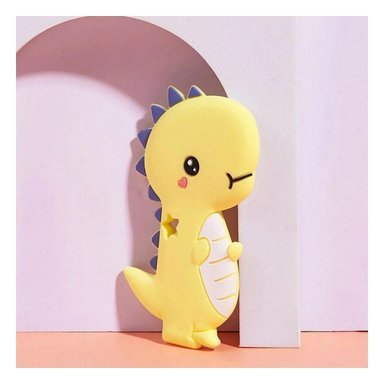 PACK2 ACCESORIO SILICONA DISENO DINOSAURIO PARA BEBE AMARILLO CON ESTUCHE PORTATIL - 2