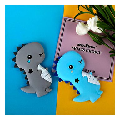 PACK4 JUGUETE SILICONA MODELO DINOSAURIO PARA BEBE AZUL DE RESISTENCIA ALTA Y+PAPEL REGALO - 2