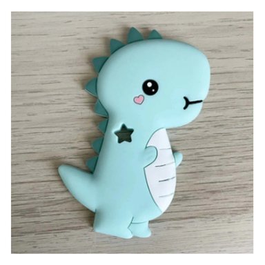PACK4 MORDEDOR SILICONA DISENO DINOSAURIO PARA BEBE VERDE PARA USO PROLONGADO - 3