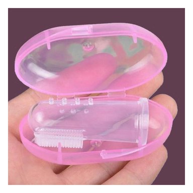 PACK6 LIMPIADOR DENTAL ESTILO DEDAL PARA BEBE CON ESTUCHE ROSA DE CUIDADO Y+REGALO STICKER - 5