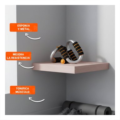 SOPORTE MUSCULAR PUSH UP EN FORMA DE S NARANJA CON APOYO CONFORTABLE Y+POST IT - 2