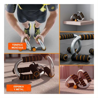 SOPORTE MUSCULAR PUSH UP EN FORMA DE S NARANJA CON APOYO CONFORTABLE Y+POST IT - 5