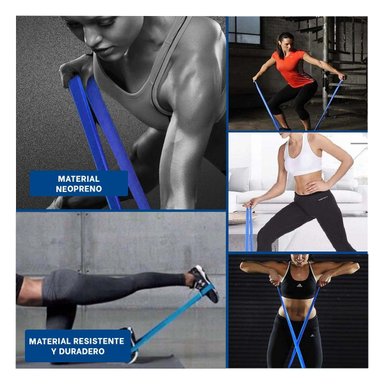 CINTA AZUL 29 A 79KG PARA ENTRENAMIENTO FUNCIONAL EN CASA Y+LIGAS REGALO - 5