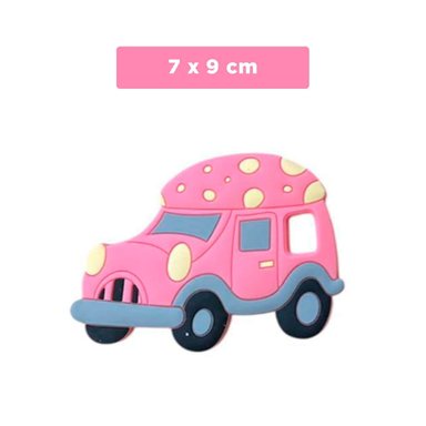 PACK4 ARTICULO DE DENTICION INFANTIL EN SILICONA CON PUNTOS ROSADO - 4
