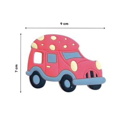 HERRAMIENTA SENSORIAL DE SILICONA CON FORMA DE CARRO ROJO Y+PAPEL REGALO - 4