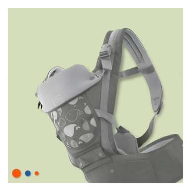 PORTABEBE AJUSTABLE 3 EN 1 MODELO BALLENITA COLOR PLOMO - 2