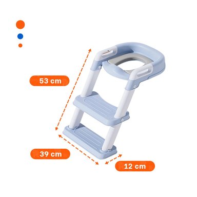 ADAPTADOR ANTIDESLIZANTE DE INODORO CON ESCALERA AZUL CLARO Y+PAPEL REGALO - 4