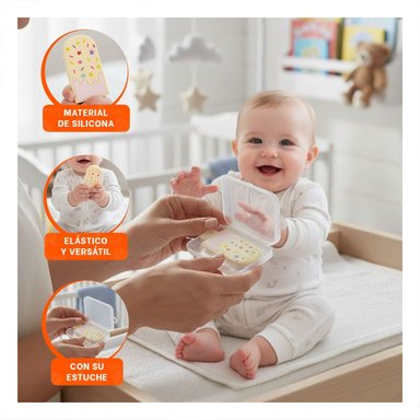 PACK4 CALMADOR INFANTIL ERGONOMICO DE SILICONA AMARILLO CLARO - 5