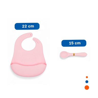 PACK4 GUARDAPECHOS CON CUCHARA DE SILICONA ROSADO OSITO SEGURO DIARIO Y+PAPEL REGALO - 4