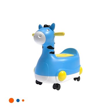 CUBETA COMODA JIRAFA CON RUEDAS AZUL MOVIL Y LIGERA PARA HOGAR Y+PAPEL REGALO - 1