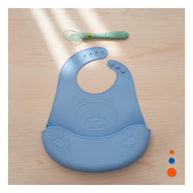 PACK12 PECHERA DE SILICONA CELESTE OSITO LIGERO PARA BEBE Y+PAPEL REGALO - 5