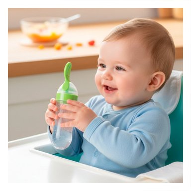 MAMADERA CON CUCHARA PARA ALIMENTACION RAPIDA VERDE Y+LIGAS REGALO - 1