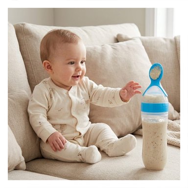 PACK4 CHUPO CON CUCHARA PARA COMIDA LIQUIDA Y SOLIDA FACIL CELESTE Y+PAPEL REGALO - 2