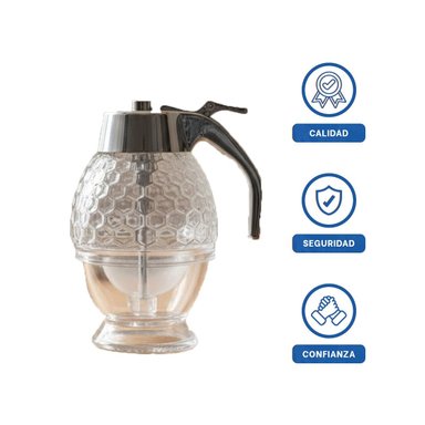 PACK6 FRASCO DE VIDRIO MIELERO 200ML TRANSPARENTE PARA SERVIR Y CONSERVAR Y+REGALO STICKER - 2
