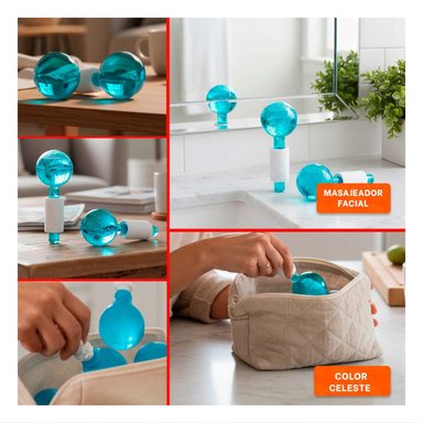 PACK6 KIT FACIAL CON GLOBOS DE HIELO CELESTE PAR PARA RELAJAR LA PIEL Y+PAPEL REGALO - 3