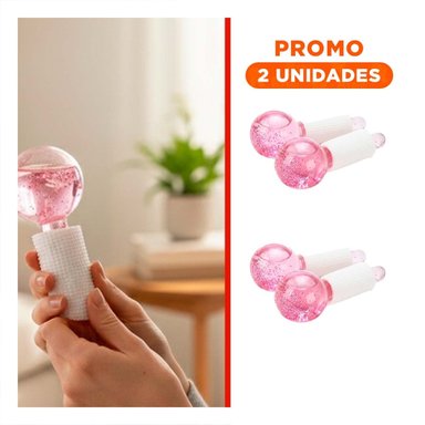 PACK2 SET FACIAL GLOBOS DE HIELO PAR ROSADO ESTILO BELLEZA - 1