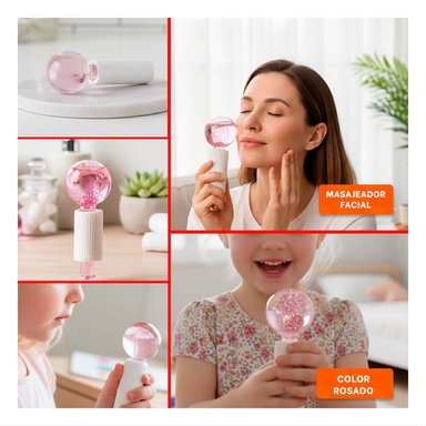 RODILLO FACIAL GLOBOS DE HIELO PAR ROSADO ESTILO MODERNO Y+LIGAS REGALO - 5