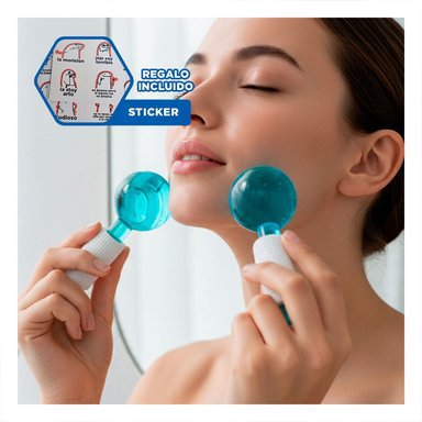KIT FACIAL CON GLOBOS DE HIELO CELESTE PAR PARA SKINCARE EN CASA Y+REGALO STICKER - 1