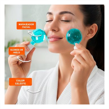 KIT FACIAL CON GLOBOS DE HIELO CELESTE PAR PARA SKINCARE EN CASA Y+REGALO STICKER - 5