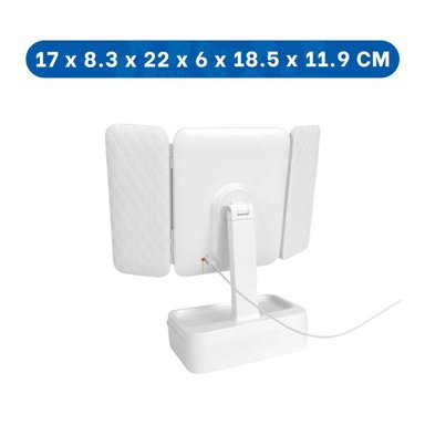 PACK2 ESTACION DE MAQUILLAJE LED TRIPLE BLANCO CON CAJON DE ALMACENAJE - 4