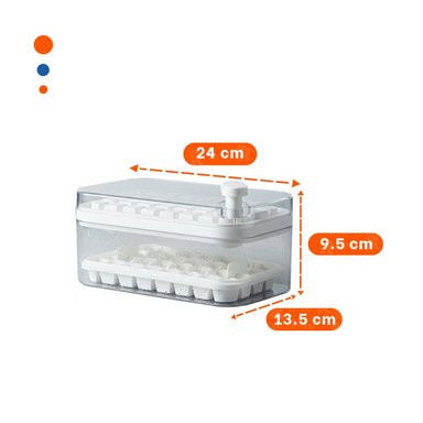 PACK2 CONTENEDOR BLANCO PARA CUBOS DE HIELO CON PRACTICO CLIC Y+PAPEL REGALO - 4