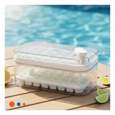 RECIPIENTE DOBLE BLANCO PARA HIELO CON FACIL DESMOLDE Y+REGALO STICKER - 2