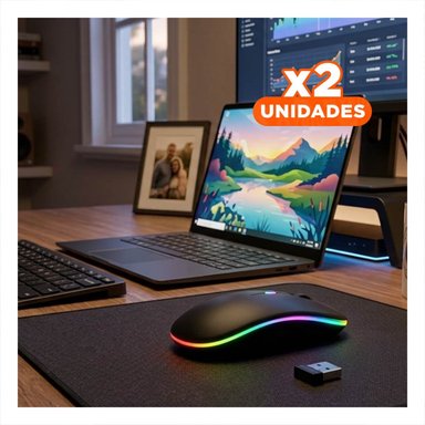 PACK2 PERIFERICO INALAMBRICO TIPO MOUSE NEGRO PARA LAPTOP Y PC DE USO DIARIO Y+REGALO STICKER - 1