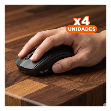 PACK4 PERIFERICO OPTICO NEGRO CON SENSOR PRECISO Y CONEXION USB PARA ESCRITORIO - 1