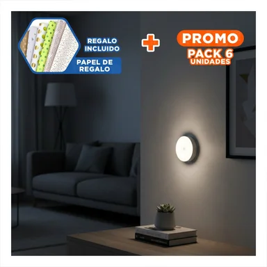 PACK6 BOMBILLA CON SENSOR CON LUZ REGULABLE BLANCO PARA CASA Y+PAPEL REGALO - 1