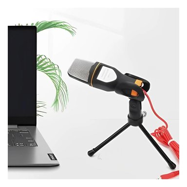 PACK6 COMPONENTE DE AUDIO PARA PC CON TRIPODE NEGRO PARA REUNIONES Y+REGALO STICKER - 3