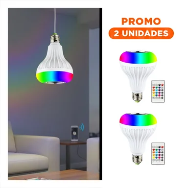 PACK2 BOMBILLA LED MUSICAL BLUETOOTH CON SONIDO Y LUCES LED PARA DECORACION - 1