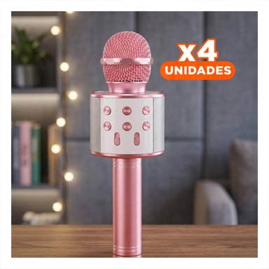 PACK4 DISPOSITIVO DE KARAOKE BLUETOOTH ORO ROSADO PARA CANTAR Y DIVERTIRSE - 1