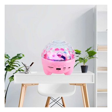 PACK2 ALTAVOZ PORTATIL CON LAMPARA Y EFECTOS DE LUCES ROSADO DE DISCOTECA CON PATITAS - 2