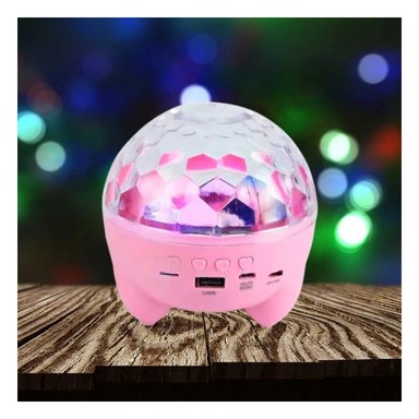 PACK2 ALTAVOZ PORTATIL CON LAMPARA Y EFECTOS DE LUCES ROSADO DE DISCOTECA CON PATITAS - 5