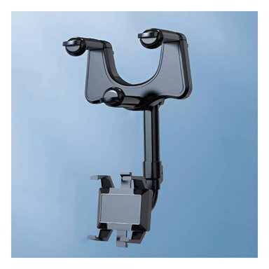 PACK4 MONTAJE CELULAR EN RETROVISOR 360 NEGRO LIGERO FUNCIONAL Y MODERNO - 2