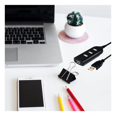 PACK2 CONECTOR ALTA VELOCIDAD USB 4 PUERTOS NEGRO FUNCIONAL Y ADAPTABLE Y+REGALO STICKER - 5