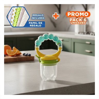 PACK6 BOQUILLA ALIMENTADORA EN COLOR VERDE AGUA CON BOLITAS DE SILICONA Y+PAPEL REGALO - 1
