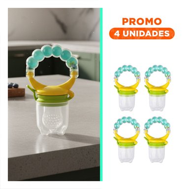 PACK4 SUCCIONADOR TIPO ALIMENTADOR INFANTIL EN COLOR VERDE AGUA CON BOLITAS Y+REGALO STICKER - 1