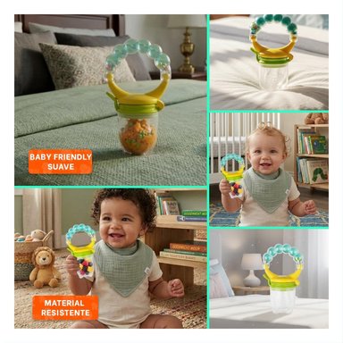 PACK4 SUCCIONADOR TIPO ALIMENTADOR INFANTIL EN COLOR VERDE AGUA CON BOLITAS Y+REGALO STICKER - 2