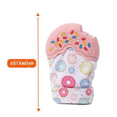 PACK6 MANOPLA MORDEDORA EN FORMA DE DONA EN COLOR ROSADO INFANTIL Y+PAPEL REGALO - 4